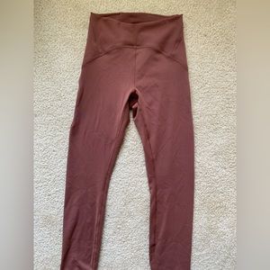 size 4, Lululemon leggings, copper brown